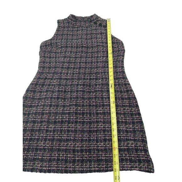 Monsoon Felissa Tweed style Sleeveless high neck faux button pencil dress US 12 - Picture 10 of 16